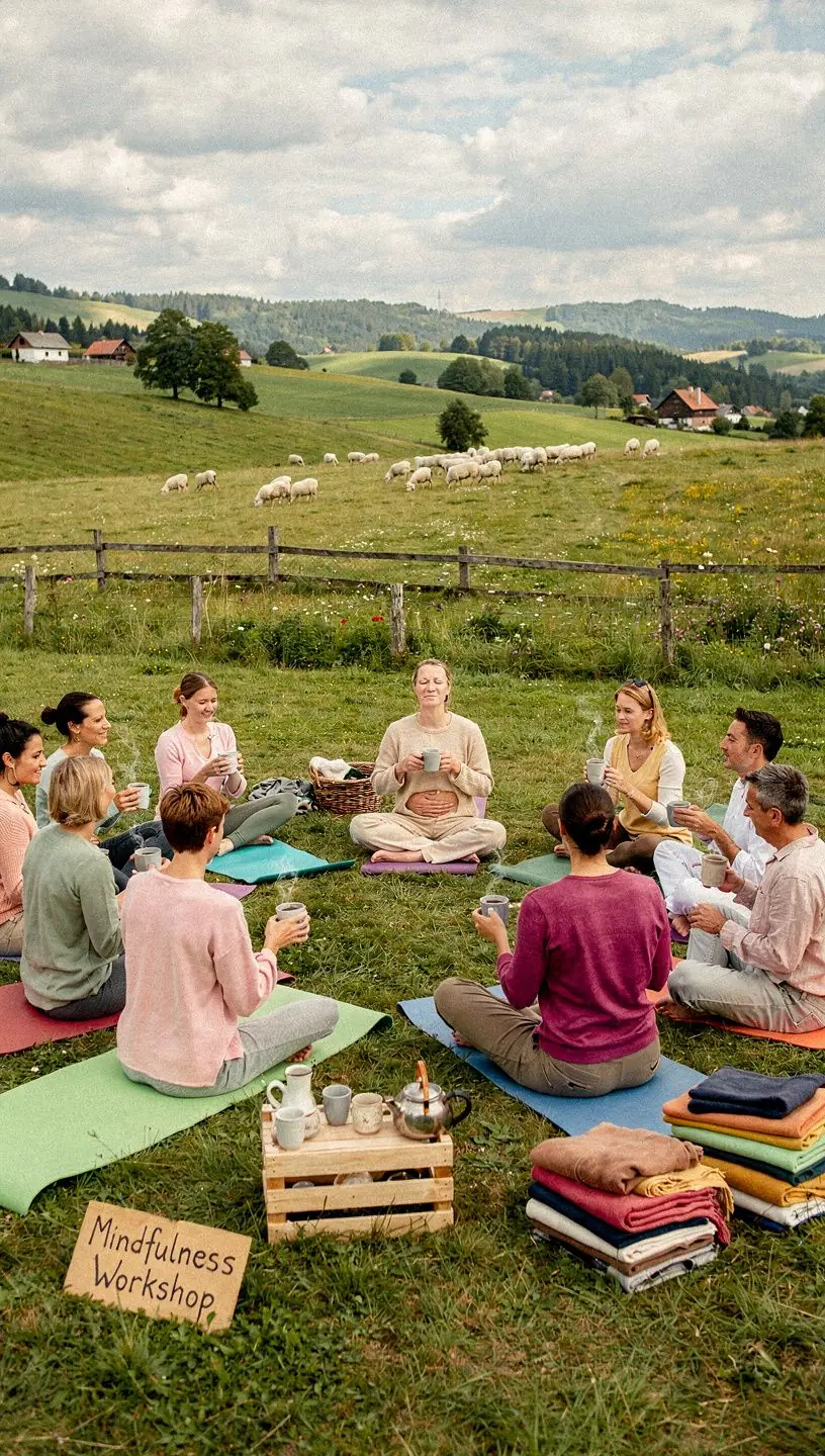 Relaxujúca atmosféra so sviečkami a šálkou čaju v pozadí.